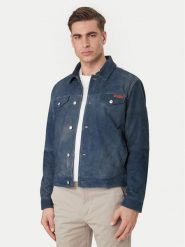 Calvin Klein Jeans Kurtka skórzana 90s LV04RF404G Granatowy Regular Fit. Niebieskie kurtki męskie Calvin Klein Jeans, l, bez wzorów, z jeansu, bez ramiączek, bez kaptura. Za 2,089.00 zł.