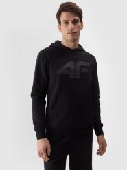 4F Bluza dresowa nierozpinana z kapturem męska - czarna XL. Czarne bluzy z kapturem męskie 4f, m, bez wzorów, z bawełny, z kapturem. W wyprzedaży za 89.99 zł.