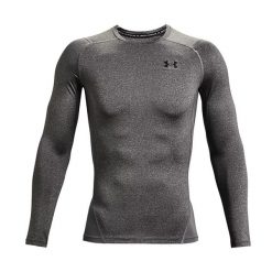 Koszulka fitness męska Under Armour HG Armour Comp z długim rękawem. Szare bielizna termoaktywna męska Under Armour, m, bez wzorów, bez ramiączek, do biegania. Za 179.99 zł.