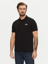 KARL LAGERFELD Polo 745088 551235 Czarny Regular Fit. Czarne koszulki polo męskie KARL LAGERFELD, m, bez wzorów, z bawełny, bez kołnierzyka, bez ramiączek. Za 259.99 zł.