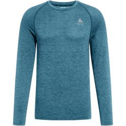 Koszulka z długim rękawem do biegania męska Odlo ESSENTIAL SEAMLESS. Niebieskie koszulki męskie z długim rękawem Odlo, m, bez wzorów, z poliesteru, sportowe, bez kołnierzyka, bez ramiączek. W wyprzedaży za 187.20 zł.