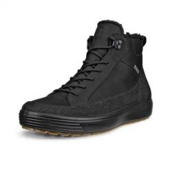 Buty do chodzenia męskie Ecco Soft 7 Tred High-cut. Czarne buty sportowe na co dzień męskie ecco, m, bez wzorów, z materiału, bez ramiączek, bez kaptura, trekkingowe. Za 919.00 zł.