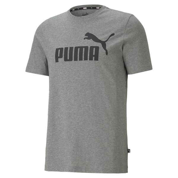 Męska koszulka z logo Essentials PUMA Medium Gray Heather. Szare t-shirty sportowe męskie Puma, m, bez wzorów, sportowe, bez ramiączek. W wyprzedaży za 97.05 zł.