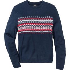 Sweter w graficzny wzór Regular Fit bonprix ciemnoniebieski. Swetry męskie marki bonprix. Za 49.99 zł.