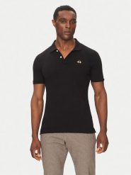 La Martina Polo Piquet CCMP02 PK001 Czarny Slim Fit. Czarne koszulki polo męskie La Martina, l, bez wzorów, z bawełny, bez kołnierzyka, bez ramiączek. Za 349.99 zł.