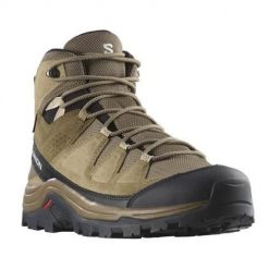 Buty trekkingowe męskie Salomon Quest Rove Mid Gtx. Czarne buty trekkingowe męskie Salomon, bez wzorów, z gumy, sportowe, za kostkę, bez obcasa, bez zapięcia. Za 569.00 zł.