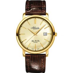 Zegarek Atlantic Męski Super De Luxe 64351.45.31 Gold Szafir brązowy. Brązowe zegarki męskie Atlantic. Za 1,570.00 zł.