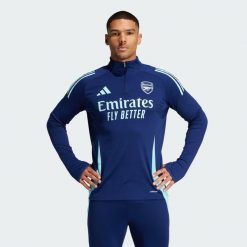 Bluza Arsenal Tiro 24 Training. Niebieskie bluzy nierozpinane męskie ADIDAS, xs, bez wzorów, z materiału, bez kaptura, na fitness i siłownię. W wyprzedaży za 277.40 zł.