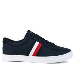 Buty męskie trampki sportowe Tommy Hilfiger ICONIC. Białe trampki męskie Tommy Hilfiger, bez wzorów, sportowe, bez zapięcia. W wyprzedaży za 249.00 zł.