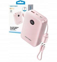 Powerbank Vention 20000mAh 2 x USB-C 1x USB-A z wyswietlaczem 22.5W rozowy. Czerwone powerbanki Vention. Za 136.90 zł.