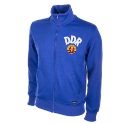 Kurtka/bluza retro piłkarska dla dorosłych - NRD 1970 - Niebieska. Niebieskie bluzy nierozpinane męskie COPA FOOTBALL, s, bez wzorów, retro, bez ramiączek, bez kaptura. Za 382.87 zł.
