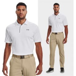 Koszulka polo męska UNDER ARMOUR UA Tech Polo. Białe koszulki polo męskie Under Armour, m, bez wzorów, sportowe, bez kołnierzyka, bez ramiączek. Za 169.99 zł.