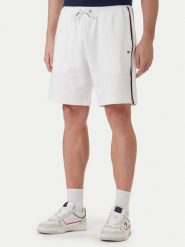 Tommy Hilfiger Szorty sportowe Global Stripe MW0MW42883 Biały Regular Fit. Białe szorty sportowe męskie Tommy Hilfiger, bez wzorów, z bawełny, sportowe. Za 409.99 zł.