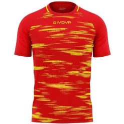 Koszulka sportowa Givova Pixel - Czerwona/Żółta 3XS - Oddychająca i Lekka. Czerwone t-shirty sportowe męskie Givova, xs, bez wzorów, z dzianiny, sportowe, bez ramiączek. Za 68.30 zł.