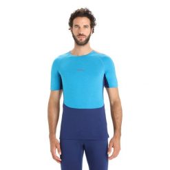 Koszulka Termoaktywna Męska Icebreaker ZoneKnit 150 SS Crewe. Niebieskie bielizna termoaktywna męska Icebreaker, l, bez wzorów, bez ramiączek. Za 249.99 zł.