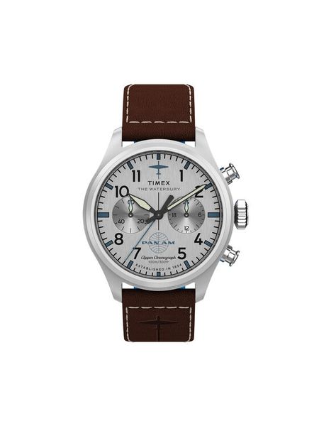 Timex Zegarek Timex x Pan Am® Waterbury Ace Chronograph TW2Y38700 Brązowy. Brązowe, analogowe zegarki męskie Timex. Za 1,089.00 zł.