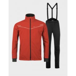 Komplet do narciarstwa biegowego męski Halti Vire XCT. Czerwone spodnie narciarskie i snowboardowe męskie Halti, bez wzorów, narciarskie. Za 894.99 zł.