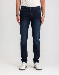 Męskie Spodnie Jeansowe Mustang Style Oregon Tapered Denim Blue 1017122 5000 801. Niebieskie jeansy męskie Mustang, bez wzorów, z bawełny, z obniżonym stanem. W wyprzedaży za 169.99 zł.