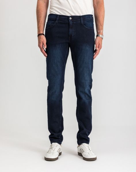 Męskie Spodnie Jeansowe Mustang Style Oregon Tapered Denim Blue 1017122 5000 801. Niebieskie jeansy męskie Mustang, bez wzorów, z bawełny, z obniżonym stanem. W wyprzedaży za 159.99 zł.