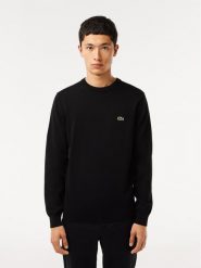 Lacoste Sweter AH1985 Czarny Regular Fit. Czarne kardigany męskie Lacoste, m, bez wzorów, z bawełny, bez ramiączek. Za 479.99 zł.