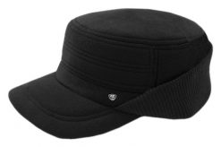 Czapka Jesienno-Zimowa Czarna Ciepła Męska z Daszkiem Patrolówka -Pako Jeans. Czarne czapki męskie Pako Jeans, na zimę, bez wzorów, z jeansu. Za 65.00 zł.