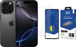 Smartfon Apple iPhone 16 Pro 256GB Black Titanium (MYNH3) + FlexibleGlass. Czarne smartfony Apple. Za 5,033.00 zł.