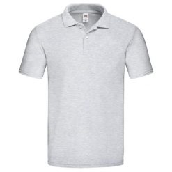 Męska Koszulka Polo Original Heather. Szare koszulki polo męskie Fruit of the Loom, m, bez wzorów, bez kołnierzyka, bez ramiączek. Za 46.99 zł.