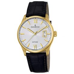 Zegarek "C4693-1" w kolorze czarno-złotym. Czarne, analogowe zegarki męskie Michael Kors, Fossil, ze skóry, ze stali. W wyprzedaży za 749.95 zł.