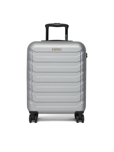 GINO ROSSI Walizka kabinowa C-GIN-S-003-05-SILVER Srebrny. Szare walizki męskie Gino Rossi, bez wzorów, z tworzywa sztucznego. Za 259.99 zł.