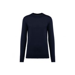 Sweter z okrągłym dekoltem z Suprimy Kariban Premium. Niebieskie swetry męskie KARIBAN, bez wzorów, z bawełny, bez kołnierzyka, bez ramiączek. Za 229.50 zł.