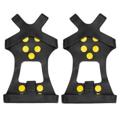 Raczki na buty turystyczne, antypoślizgowe nakładki kolce rozmiar 40-45 czarne. Czarne buty trekkingowe męskie SPRINGOS, bez wzorów, sportowe, bez obcasa, bez zapięcia. Za 8.99 zł.