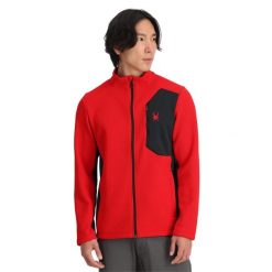Bluza męska Spyder Bandit Full Zip. Czerwone bluzy nierozpinane męskie Spyder, m, bez wzorów, sportowe, bez ramiączek, bez kaptura. Za 649.99 zł.