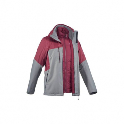 Kurtka trekkingowa RainWarm 500 3 w 1 męska. Brązowe kurtki męskie QUECHUA, z elastanu. W wyprzedaży za 229.99 zł.