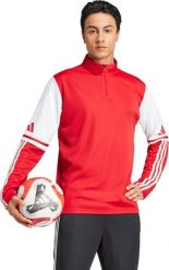 Bluza męska adidas Squadra 25 Training Top czerwono-biała JD2984 M. Białe bluzy nierozpinane męskie ADIDAS, m, bez wzorów, bez ramiączek, bez kaptura. Za 301.05 zł.