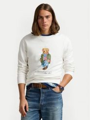 Polo Ralph Lauren Bluza 710953718004 Biały Regular Fit. Białe bluzy nierozpinane męskie Polo Ralph Lauren, m, bez wzorów, z bawełny, bez ramiączek, bez kaptura. Za 589.99 zł.