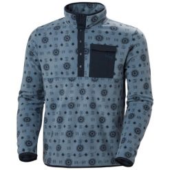 Polar z nadrukiem Helly Hansen Maridalen. Niebieskie bluzy z polaru męskie Helly Hansen, bez wzorów, z dresówki, sportowe, bez ramiączek, bez kaptura. Za 426.50 zł.