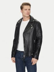 Guess Kurtka skórzana M2YL12 L0QN0 Czarny Regular Fit. Czarne kurtki męskie Guess, l, z aplikacjami, ze skóry, bez ramiączek, bez kaptura. Za 1,004.50 zł.