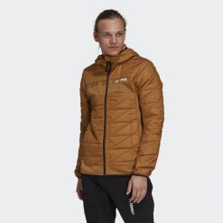 Kurtka adidas Terrex Multi Primegreen Hybrid Insulated. Brązowe kurtki męskie ADIDAS, xl, bez wzorów, z puchu, sportowe, bez ramiączek, bez kaptura. W wyprzedaży za 483.00 zł.
