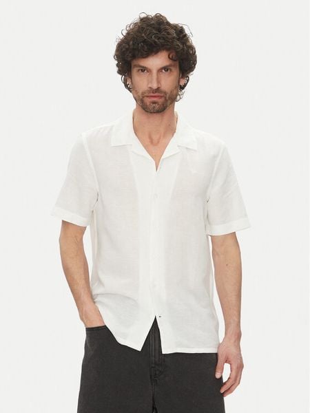 Calvin Klein Koszula K10K114197 Écru Regular Fit. Białe koszule męskie Calvin Klein, l, bez wzorów, z bawełny, bez kołnierzyka, bez ramiączek. Za 319.99 zł.