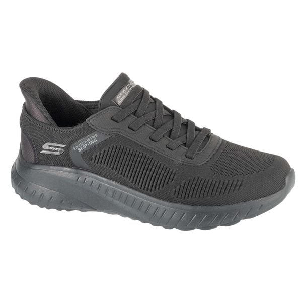 Buty sportowe Sneakersy męskie, Slip-Ins: BOBS Squad Chaos - Solid Step. Czarne buty sportowe na co dzień męskie Skechers, m, bez wzorów, sportowe, bez ramiączek, bez kaptura. Za 299.99 zł.