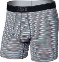 SAXX Bokserki męskie trekkingowe / sportowe z rozporkiem SAXX QUEST Boxer Brief Fly - kolorowe paski S. Bokserki męskie Saxx, m, bez wzorów. Za 103.99 zł.