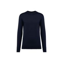 Sweter z okrągłym dekoltem z Suprimy Kariban Premium. Niebieskie swetry męskie KARIBAN, bez wzorów, z bawełny, bez kołnierzyka, bez ramiączek. Za 223.50 zł.