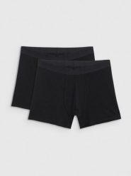 4F Bielizna bokserki (2-pack) męskie 4F x Robert Lewandowski - czarne S. Czarna bokserki męskie 4f, m, bez wzorów, z bawełny. Za 89.99 zł.