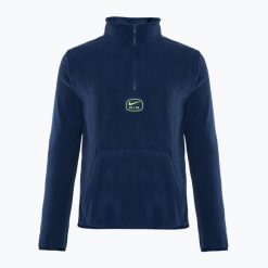 Bluza męska Nike Swoosh Air Polar Fleece Half Zip Top. Niebieskie bluzy z polaru męskie Nike, m, bez wzorów, z polaru, bez ramiączek, bez kaptura. Za 289.99 zł.