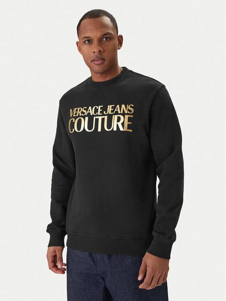 Versace Jeans Couture Bluza 80GAIT00 CF01T Czarny Regular Fit. Czarne bluzy nierozpinane męskie Versace Jeans Couture, m, bez wzorów, z bawełny, bez ramiączek, bez kaptura. Za 919.99 zł.