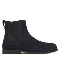 Sztyblety Calvin Klein. Czarne sztyblety męskie Calvin Klein, bez obcasa, bez zapięcia. Za 559.99 zł.