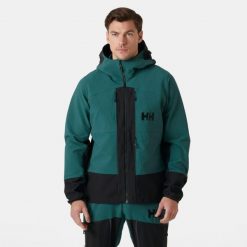 Płaszcz przeciwdeszczowy Helly Hansen Odin Bc Softshell. Zielone kurtki softshell męskie Helly Hansen, m, bez wzorów, z softshellu, bez kaptura. W wyprzedaży za 1,225.50 zł.