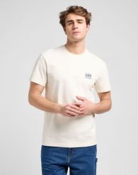 MESKA KOSZULKA LEE WW GRAPHIC TEE ECRU 112370482. T-shirty męskie Lee, l, bez wzorów, bez kołnierzyka, bez ramiączek. Za 79.99 zł.