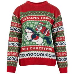Sweter z okrągłym dekoltem Harry's Horse Christmas. Czerwone swetry męskie HARRYS HORSE, bez wzorów, bez kołnierzyka, bez ramiączek. Za 250.00 zł.