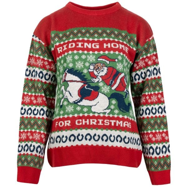 Sweter z okrągłym dekoltem Harry's Horse Christmas. Czerwone swetry męskie HARRYS HORSE, bez wzorów, bez kołnierzyka, bez ramiączek. Za 258.00 zł.